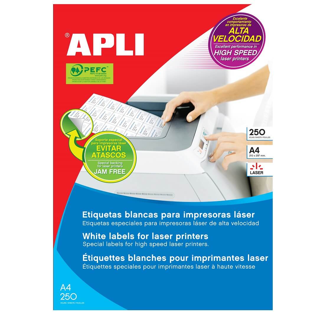 Etiquetas Apli 70x42,4 para láser (250h)