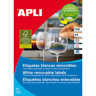 Etiquetas Apli 36,8x23,8mm removibles caja 5500