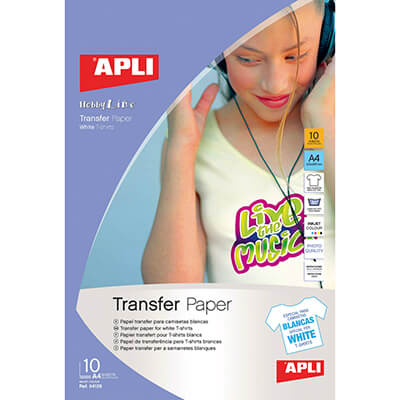 Blíster paper A4 transfer samarretes blanques 10f