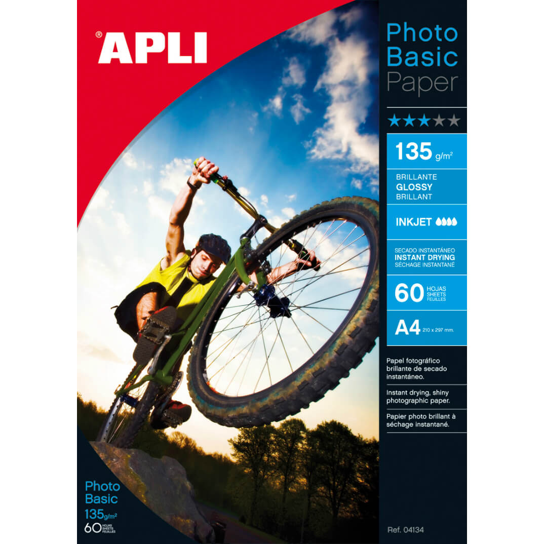Paquete papel A4 photobasic glossy bright 135g 60h