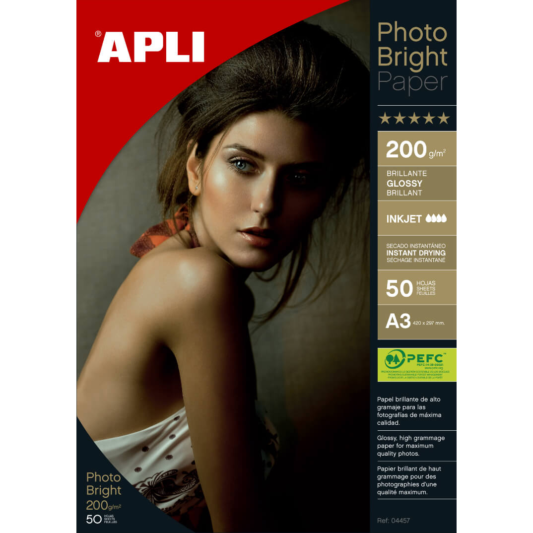 Paquete papel A3  inkjet glossy 200g 50 hojas