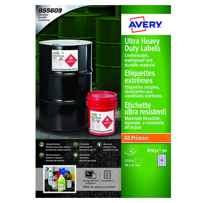 Etiquetas Avery uso industrial A4