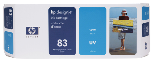 Cartutx de tinta original HP 83 cian