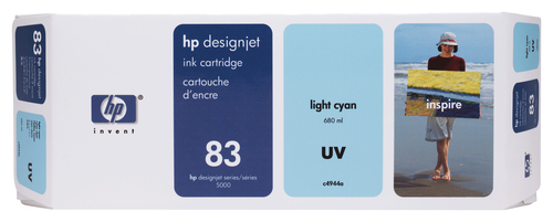Cartucho de tinta original HP 83 cian claro