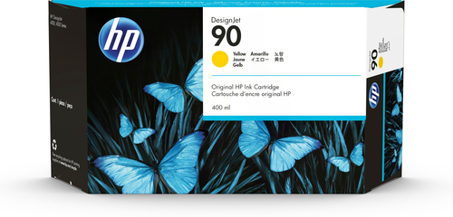 Cartucho de tinta original HP 90 amarillo 400ml