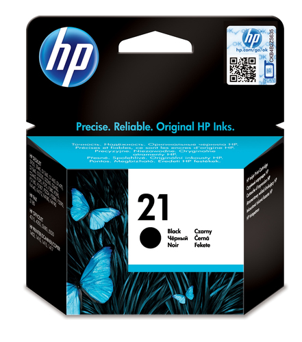 Cartucho de tinta original HP 21 negra