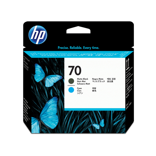 HP cabezal inyeccion tinta nº 70 negro mate/cian