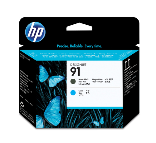 HP cabezal inyeccion tinta nº 91 cian y negro mate