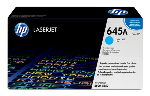 Cartucho de tóner original LaserJet HP 645A cian