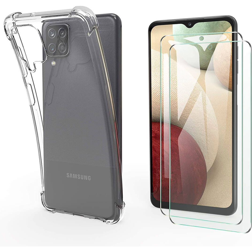 Funda y cristal templado para Samsung Galaxy A12