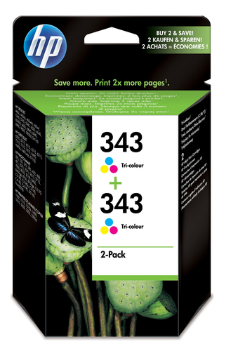 Pack ahorro 2 cartuchos tinta original HP 343
