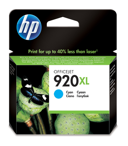 Cartucho tinta original HP 920XL cian