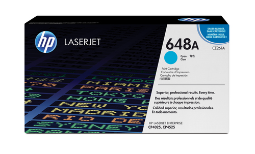 Cartucho de tóner original LaserJet HP 648A cian