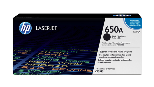 Cartucho de tóner original LaserJet HP 650A negro