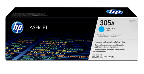 Cartutx de tòner original CE411A HP 305A cian