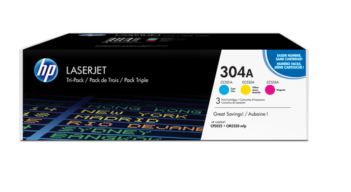Pack 3 cartuchos tinta originales HP 304A m/c/y