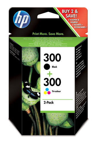 Pack 2 cartutxos HP 300 negre + color