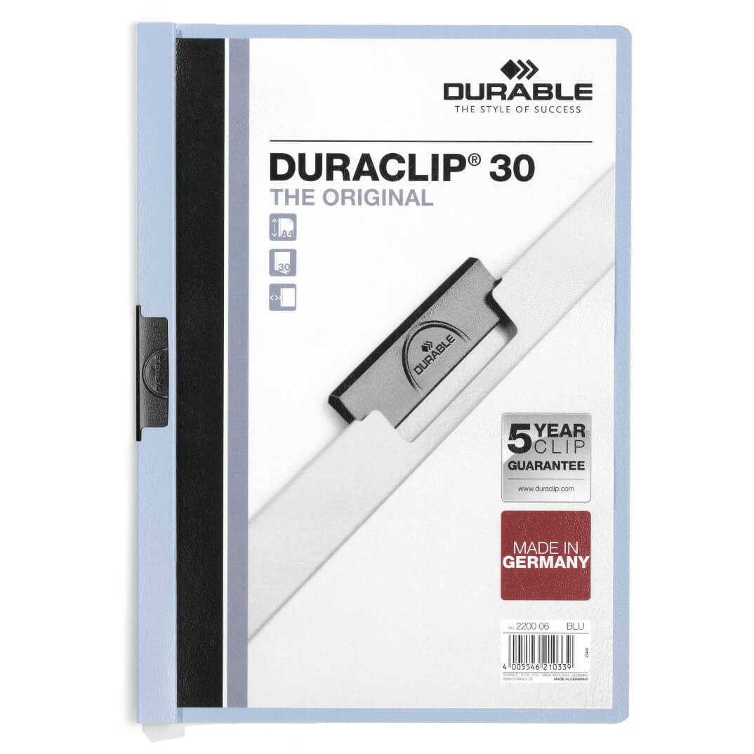 Carpeta Duraclip A4 30 hojas color azul claro
