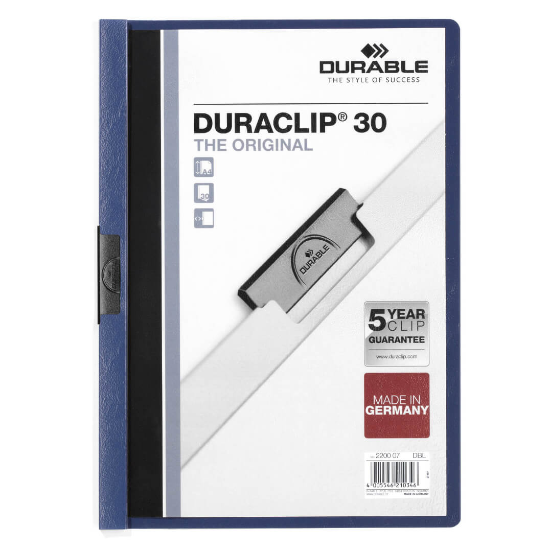 Carpeta Duraclip A4 30 hojas azul oscuro
