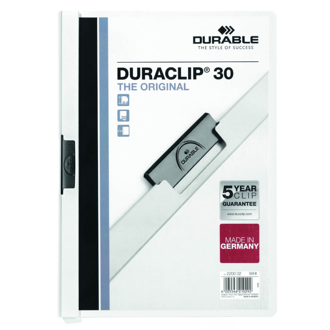 Carpeta Duraclip A4 30 hojas blanco