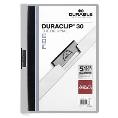 Carpeta Duraclip A4 30 hojas color gris