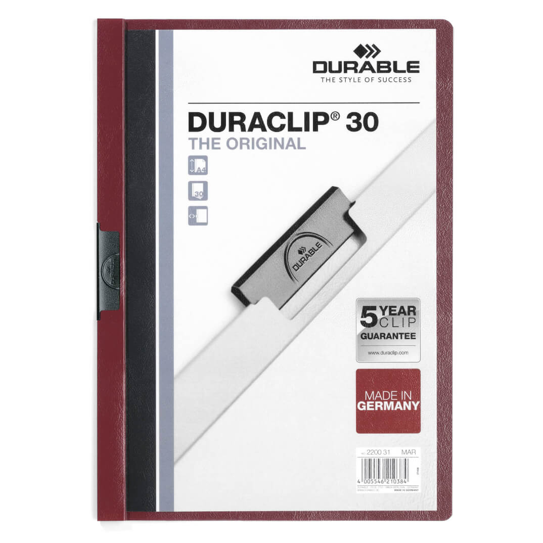 Carpeta Duraclip A4 30 hojas color rojo