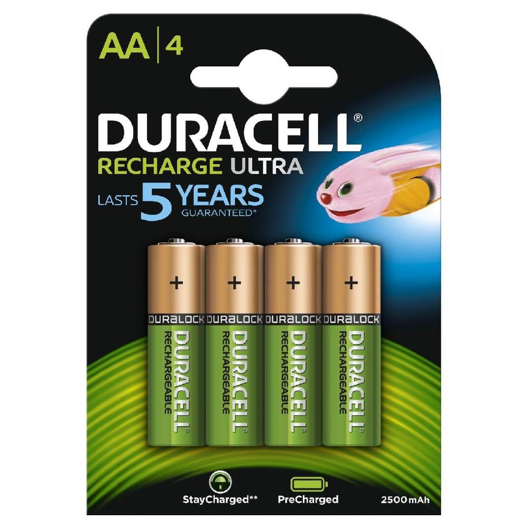 Pilas recargables Duracell AA HR6 (pack 4 uds)