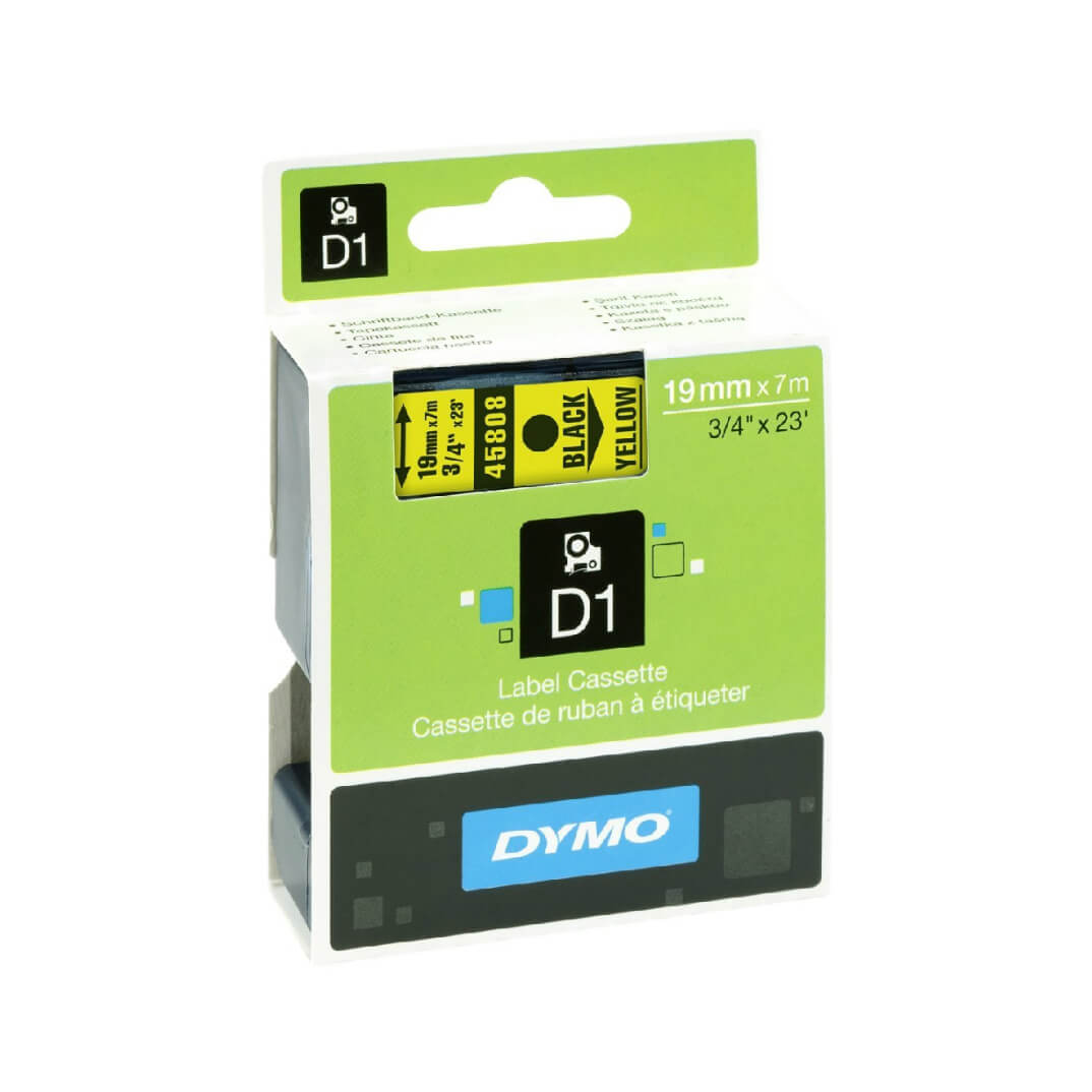 Cinta Dymo D1 19mm negro/amarillo