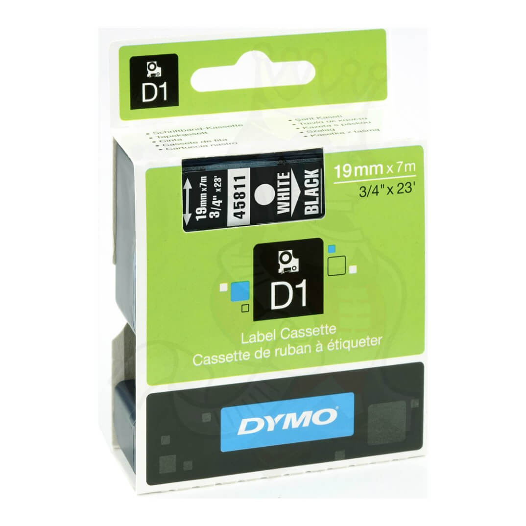Cinta Dymo D1 19mm blanco/negro