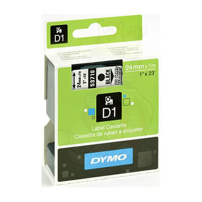 Cinta Dymo D1 24mm negro/transparente