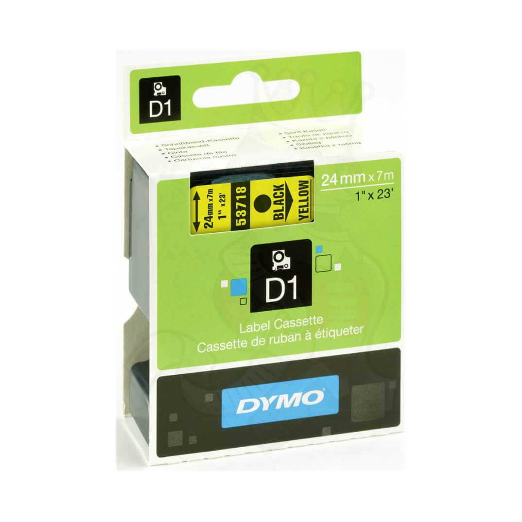 Cinta Dymo D1 24mm negro/amarillo