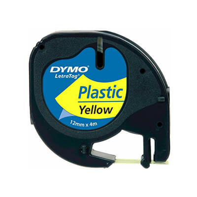Cinta Dymo tag plástico amarillo