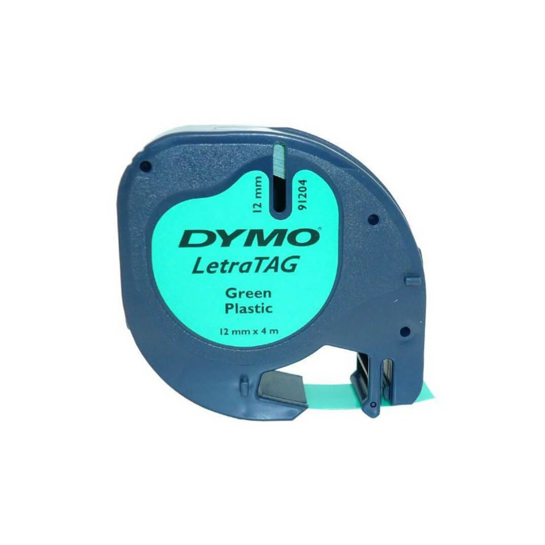 Cinta Dymo tag plástico verde