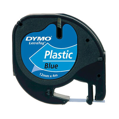 Cinta Dymo tag plástico azul