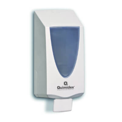 Dosificador en plástico blanco rellenable para gel