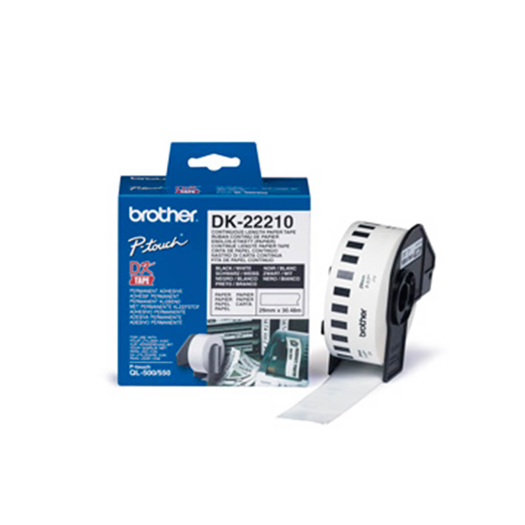 Etiqueta de papel térmico Brother blanca DK22210