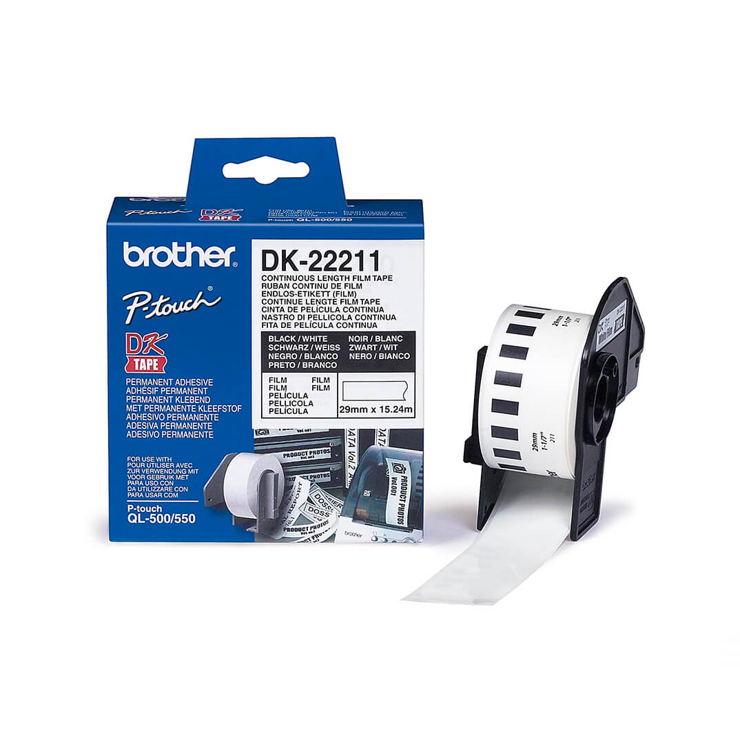 Etiqueta película plástica Brother blanca DK22211