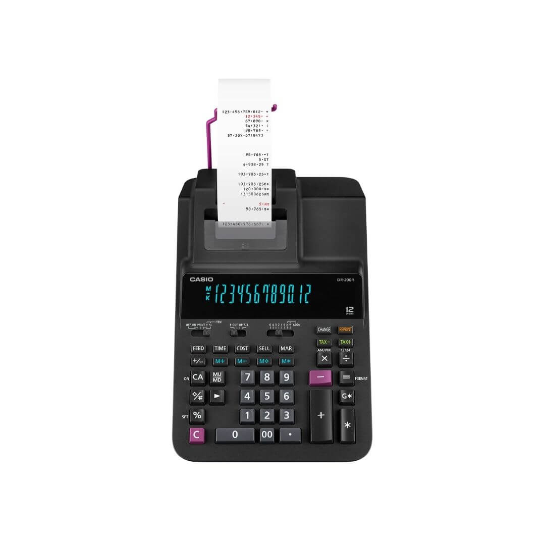 Calculadora amb impresora Casio DR-200R-BK