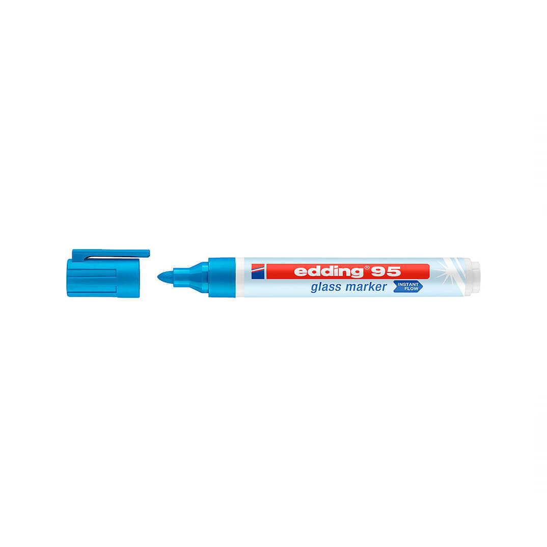Retolador edding 95 blau clar per a vidre