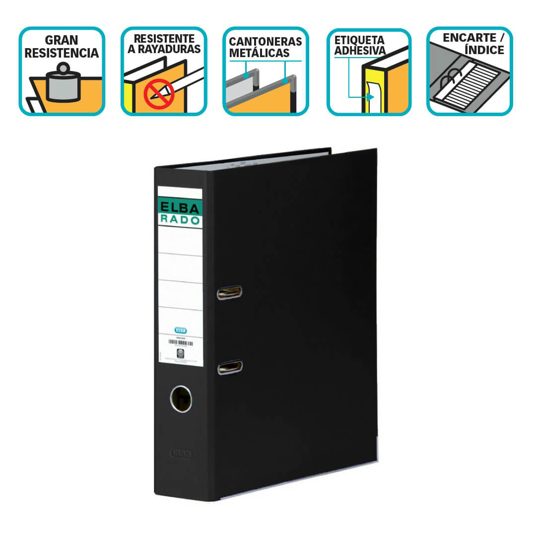 Archivador Folio ancho negro Rado Chic
