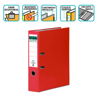 Archivador Folio ancho rojo Rado Chic