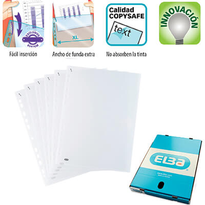 Caja 100 Fundas A4 multitaladro quick in PPcristal