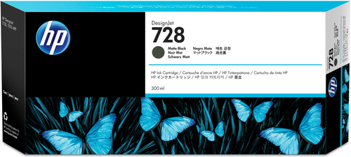 HP cartucho negro mate nº728 DesignJet 300 ml