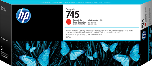 HP cartucho rojo cromático nº745 DesignJet 300 ml