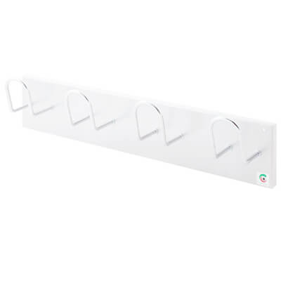 Percha pared 4 colgadores blanca
