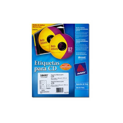 Etiquetes Avery inkjet CD 117mm transparent