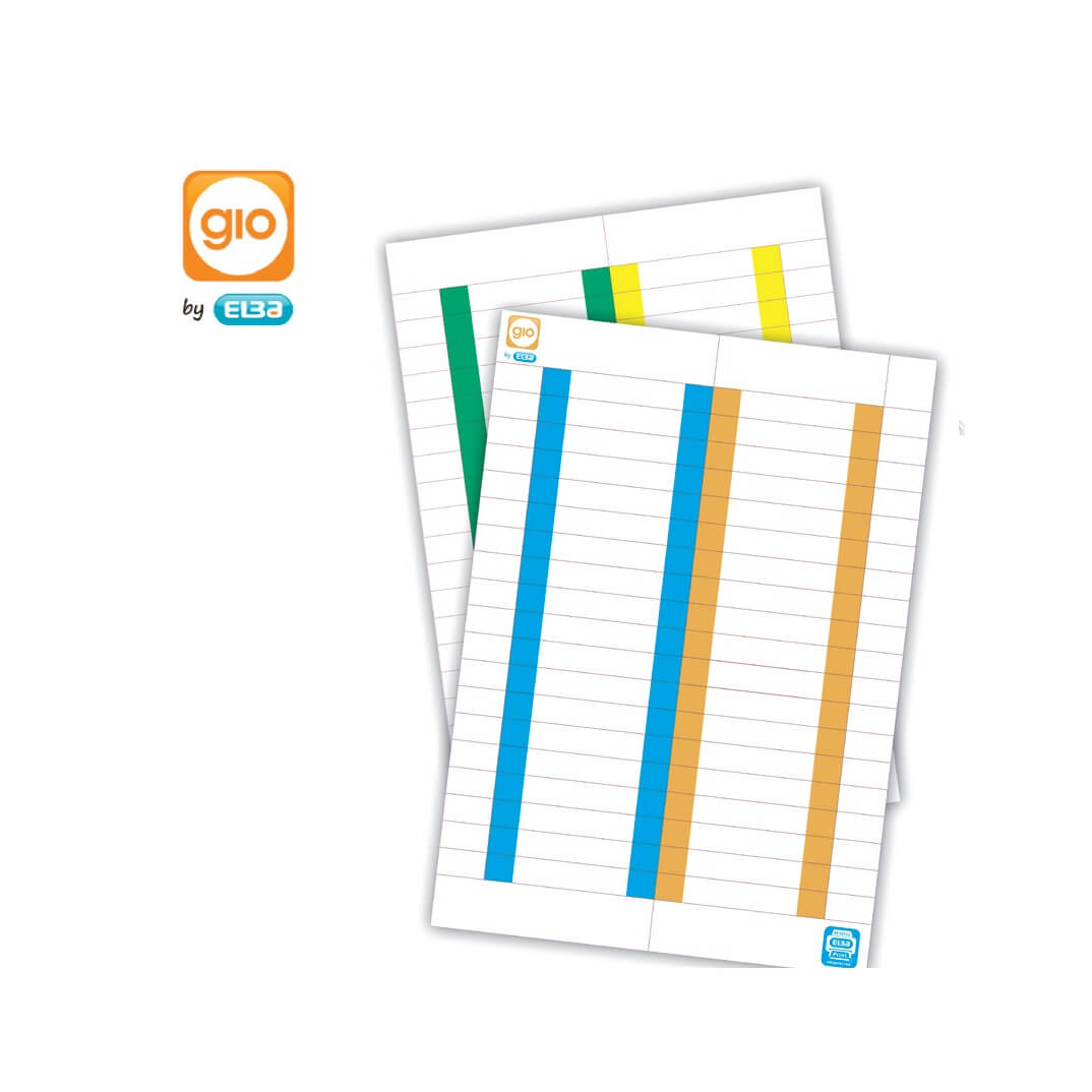 Pack 10 hojas etiquetas carpeta colgante Kio
