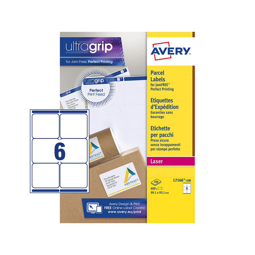Etiquetas Avery A4 láser 99,1x93,1 blancas