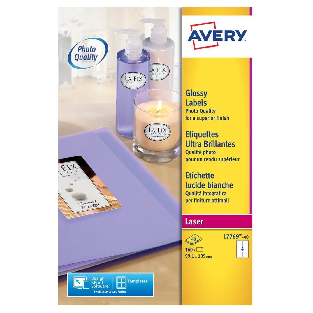 Etiquetas Avery A4 láser 139x99,1 blancas