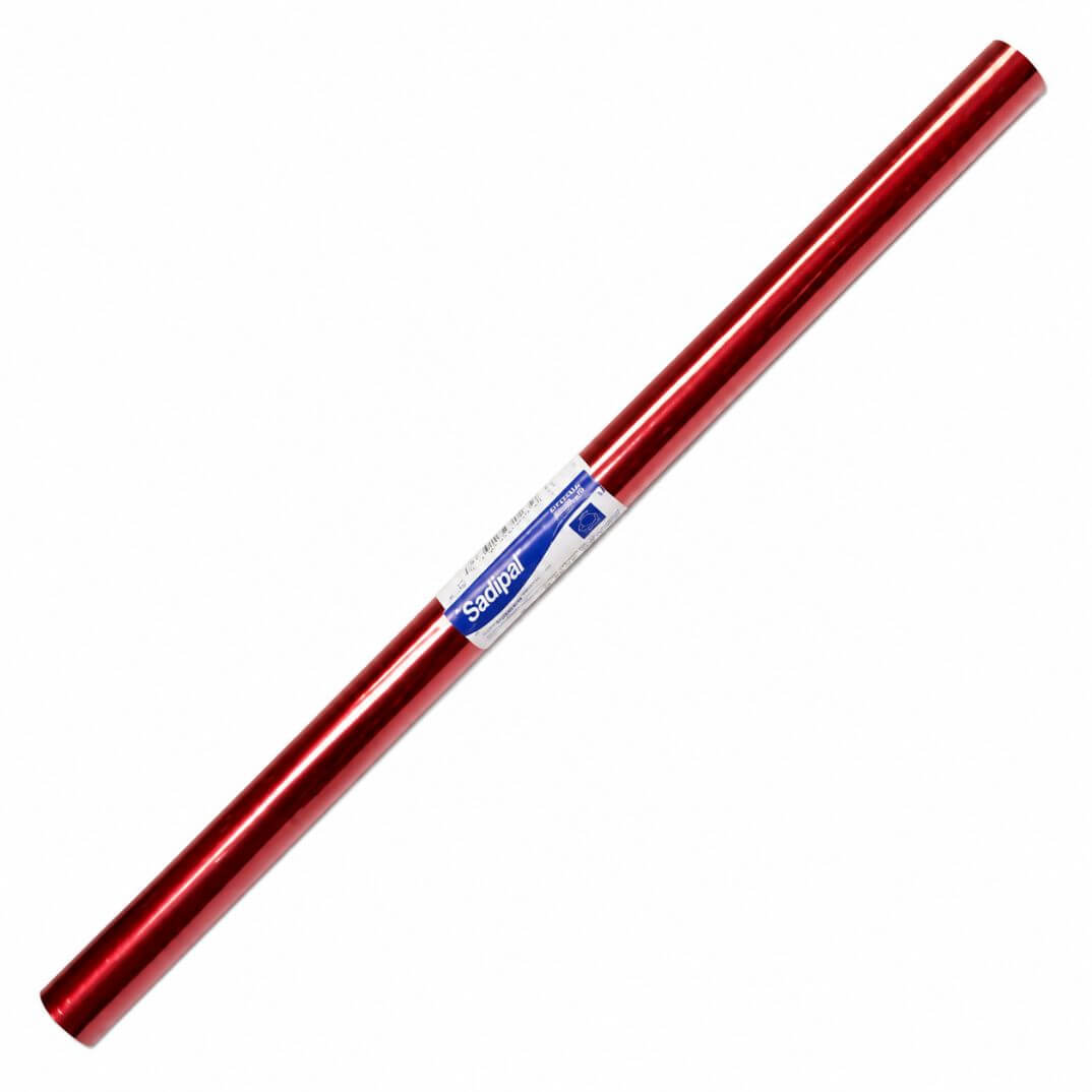 Rollo papel continuo metalizado 0,50x100 Rojo